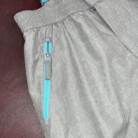 Gerry Girls Gray and Turquoise Insulated Snow Ski Pants w/Suspenders -Sz L 14/16 - Picture 5 of 15